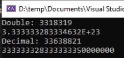 tipos de datos float decimal y double