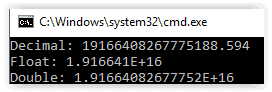 diferencia float decimal y double