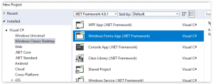 Creando un proyecto Windows Forms