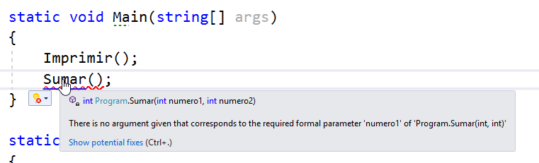Implementar métodos en C#