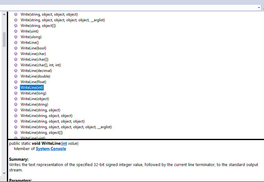 Método WriteLine en C#