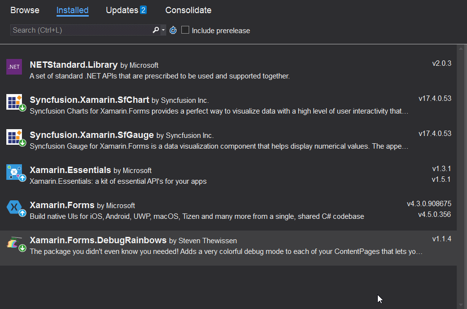 Xamarin Forms DebugRainbows